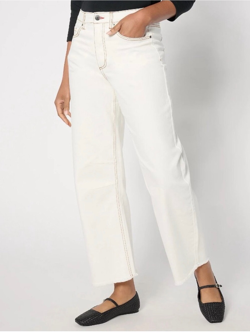 Peace Love World Cream Barrel Leg Jeans, NWOT, Size 6